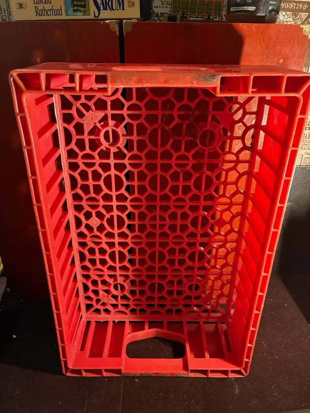 Vintage Red Plastic Coca-Cola 16-Bottle Storage Crate